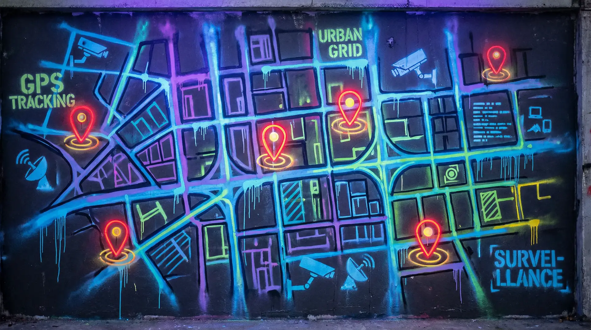 偷妻之寂寞难耐 狗仔追踪地图 - 城市涂鸦风格